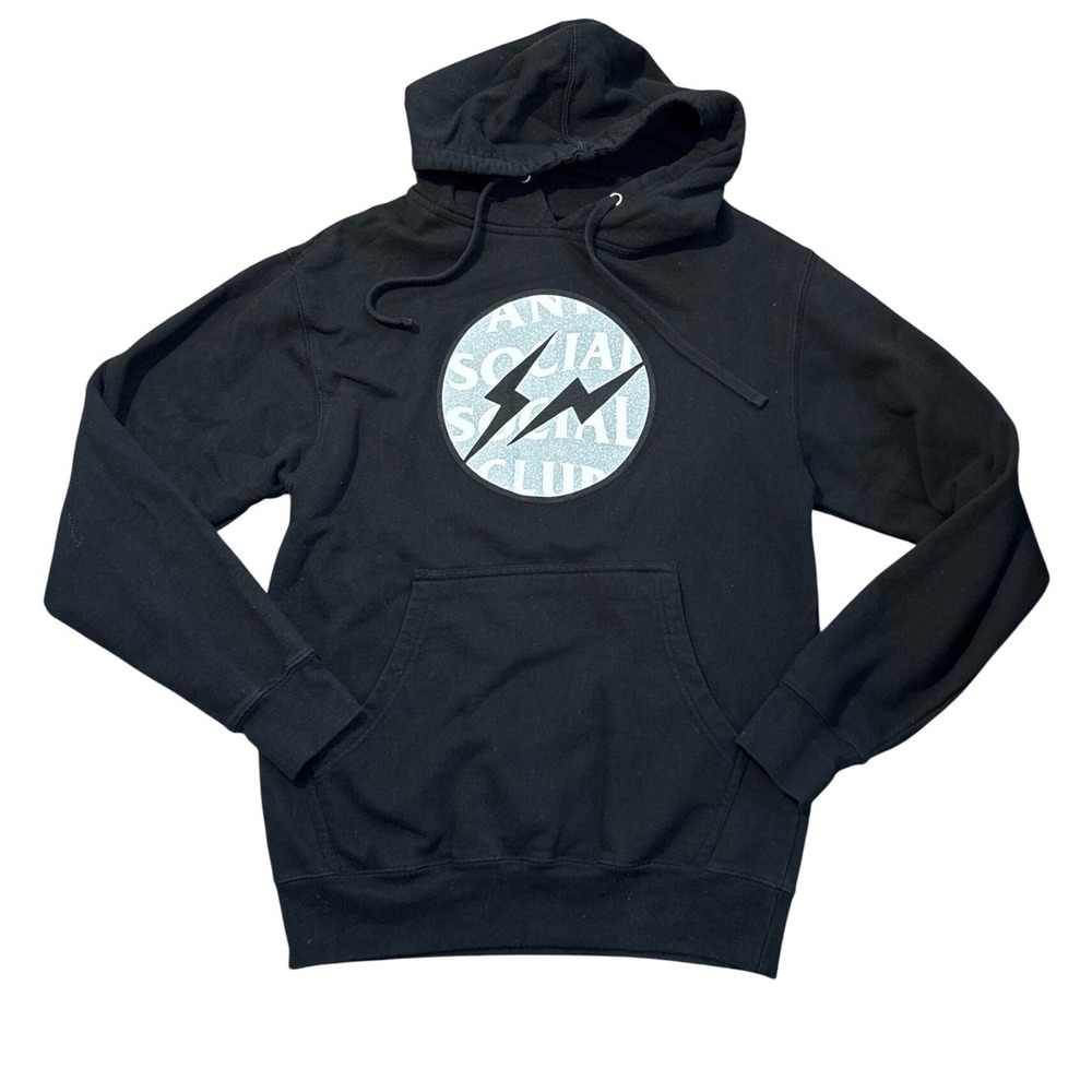 Anti Social Social Club x Fragment Design FRGMT Black Graphic Hoodie Mens Small